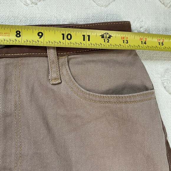 Hollister Ultra High Waisted Patched Denim Dad Jean Brown  Women’s Size 25 - Picture 6 of 9